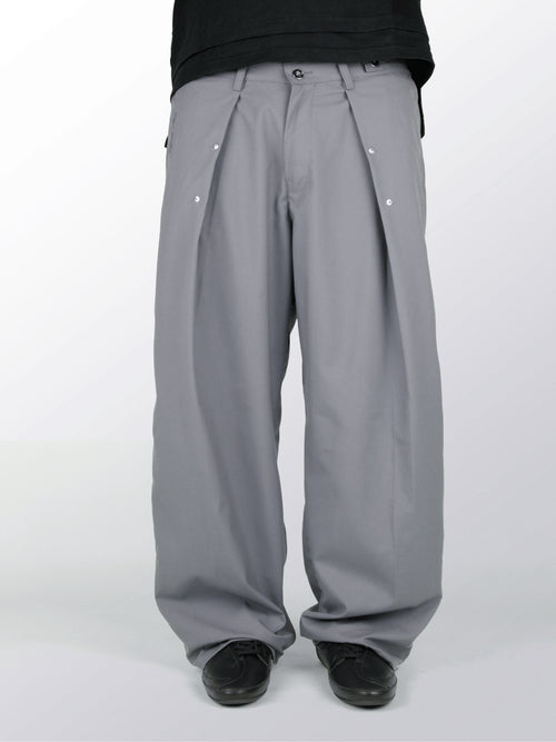 Balloon Pleated Trousers - Charcoal