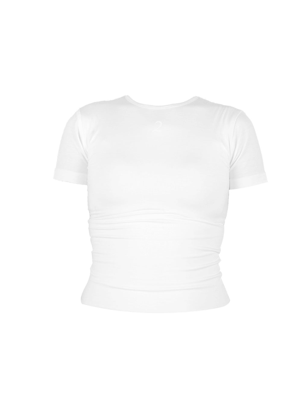 Double Layered Tencel Fitted Top Shortsleeve - White