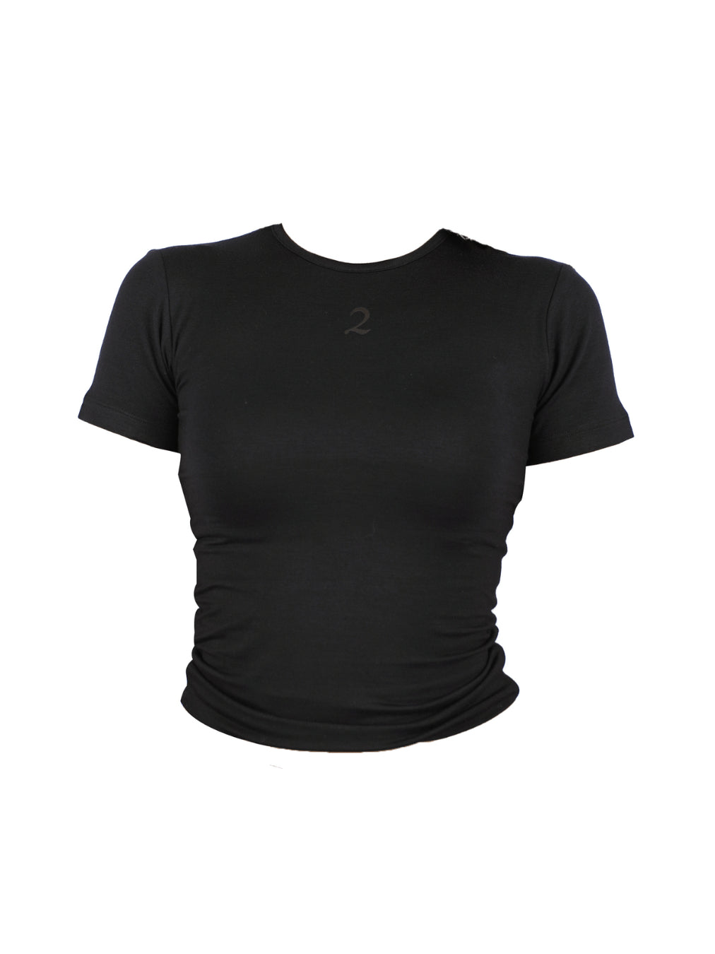 Double Layered Tencel Fitted Top Shortsleeve - Jet Black