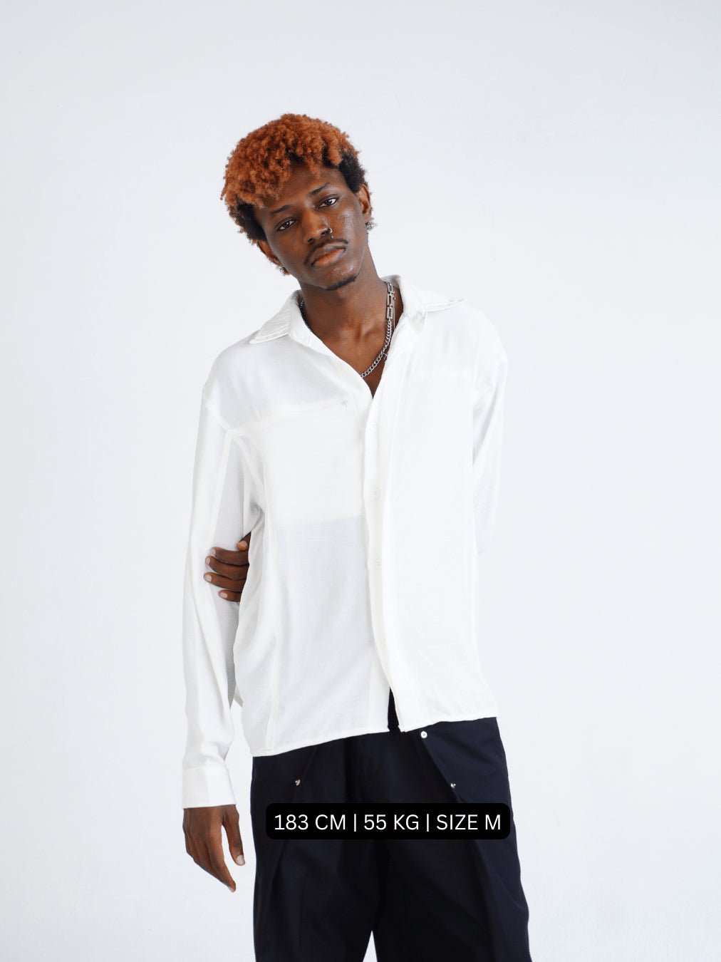 Flowy Double Collar Shirt - Broken White