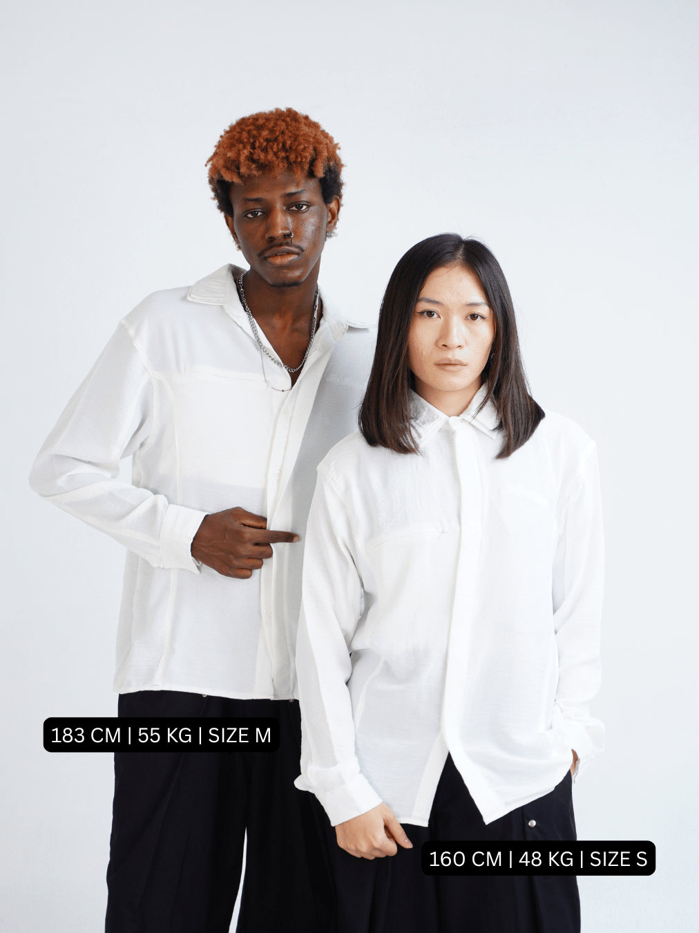 Flowy Double Collar Shirt - Broken White