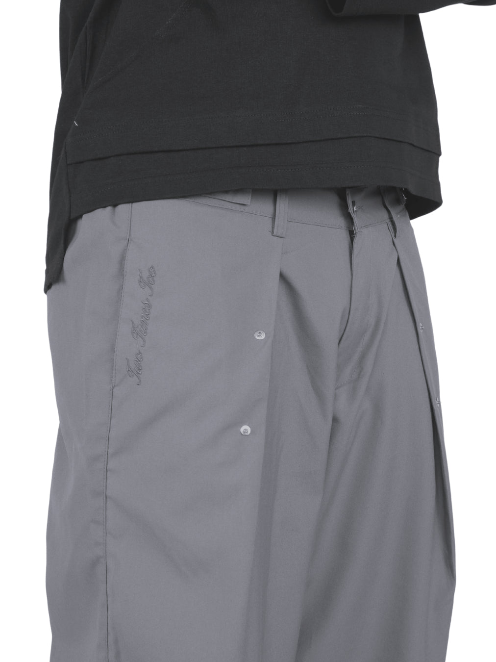 Balloon Pleated Trousers - Charcoal