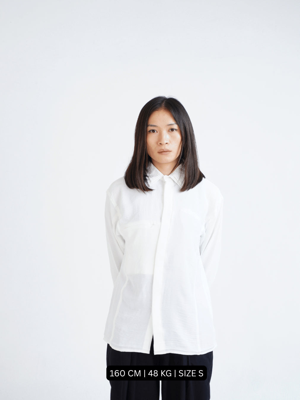 Flowy Double Collar Shirt - Broken White