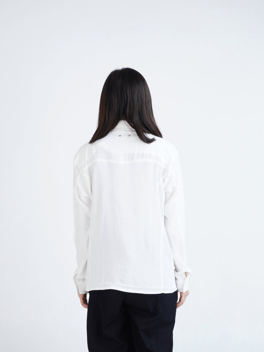 Flowy Double Collar Shirt - Broken White