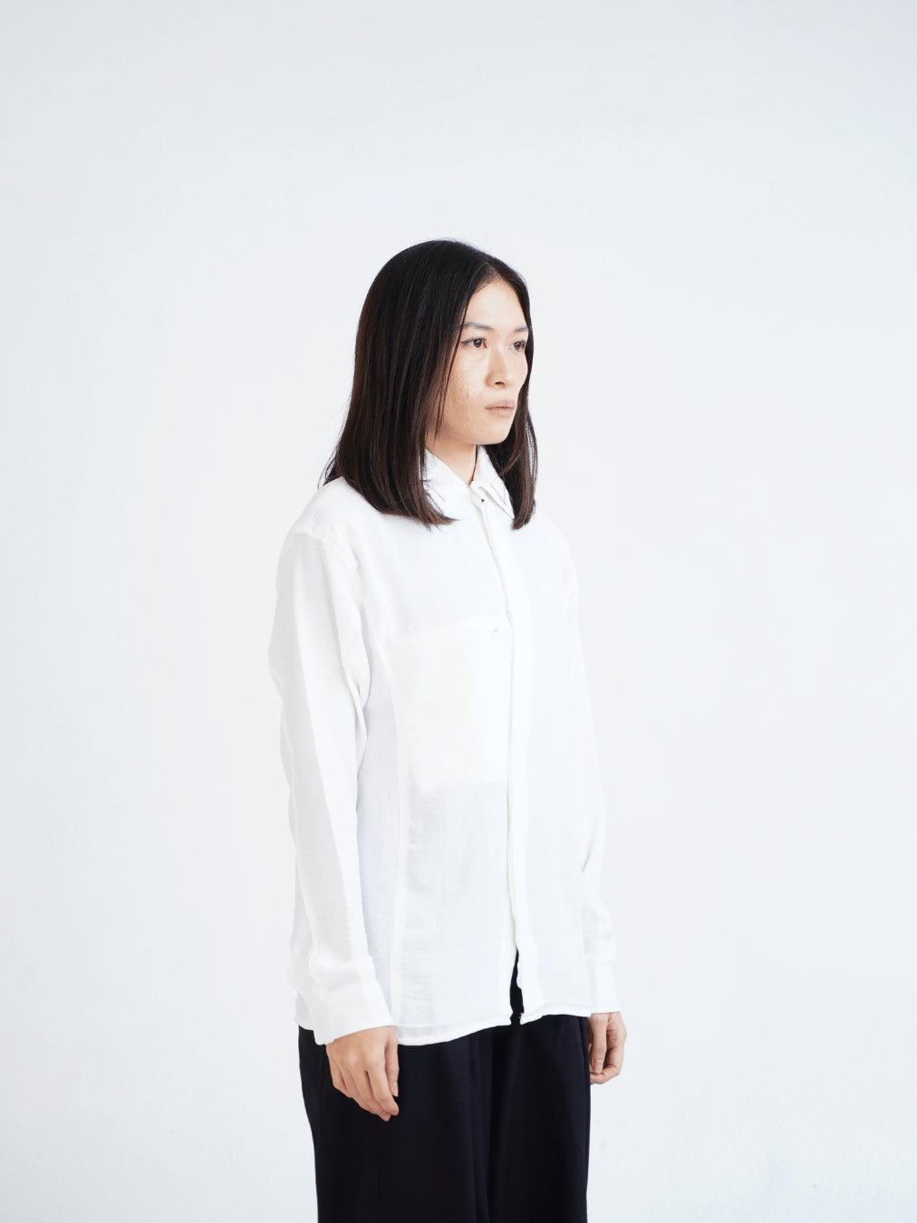 Flowy Double Collar Shirt - Broken White