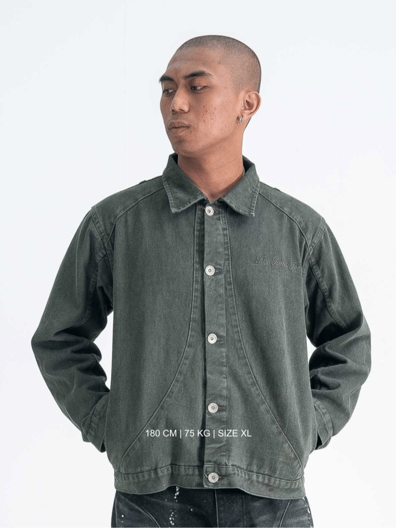 Arc Denim Jacket - Green Army