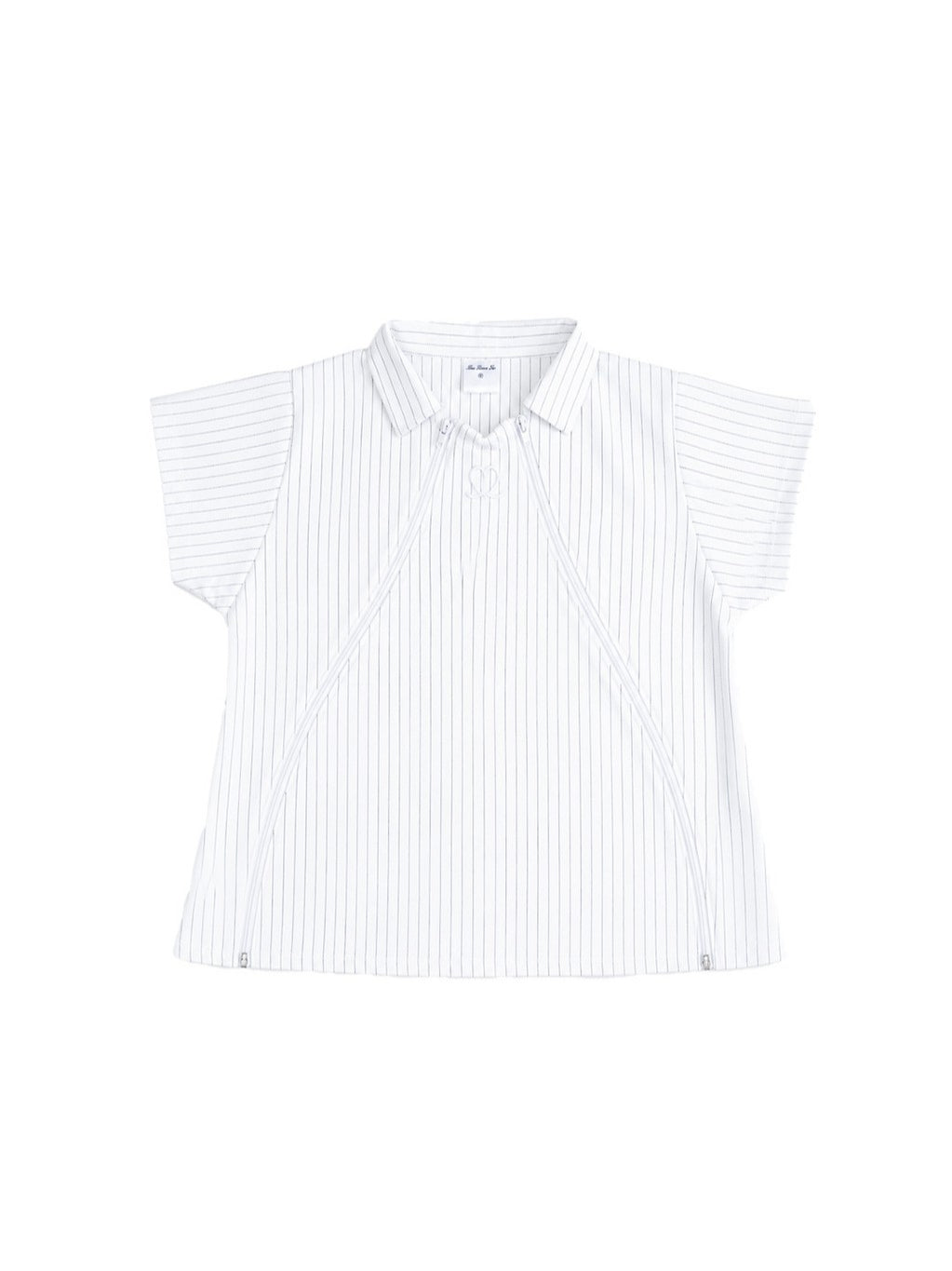 Multi Zip Top Stripe - White