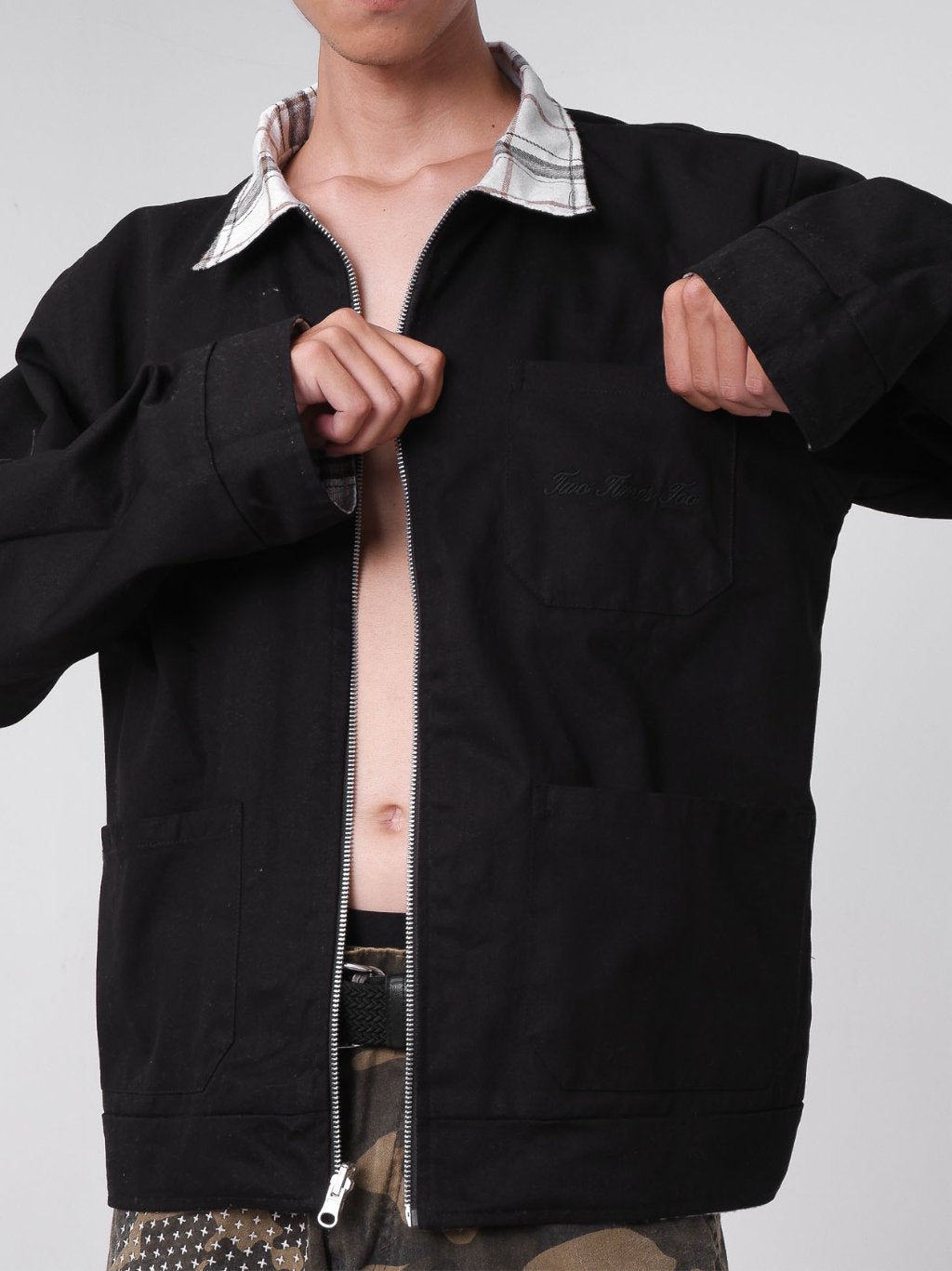 Reversible Type 1 Jacket Plaid/Black