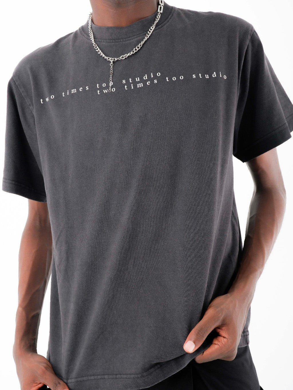 Double Logo Tee - Aged Black