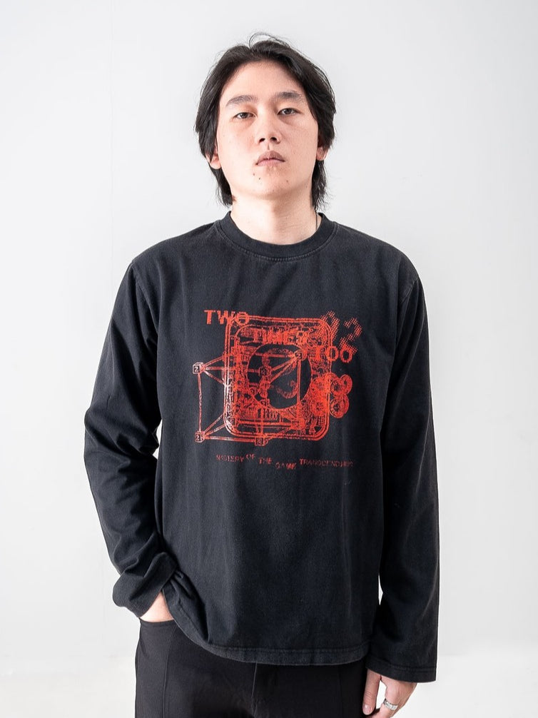 Geometric Longsleeve Tee - Black