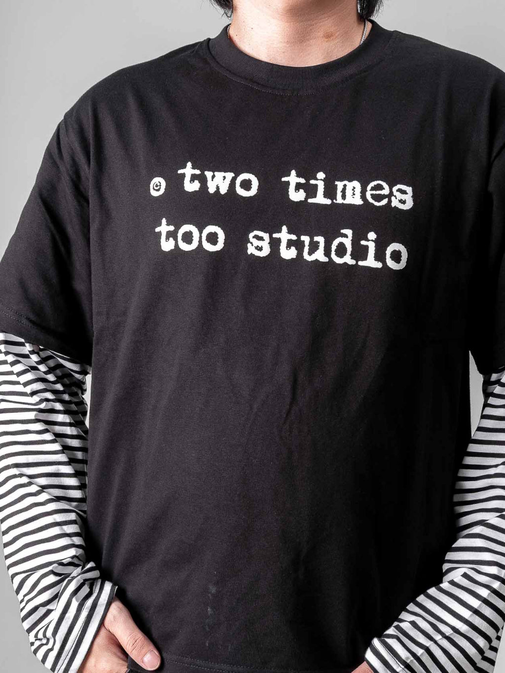 Double Layered Logo Tee - Stripes