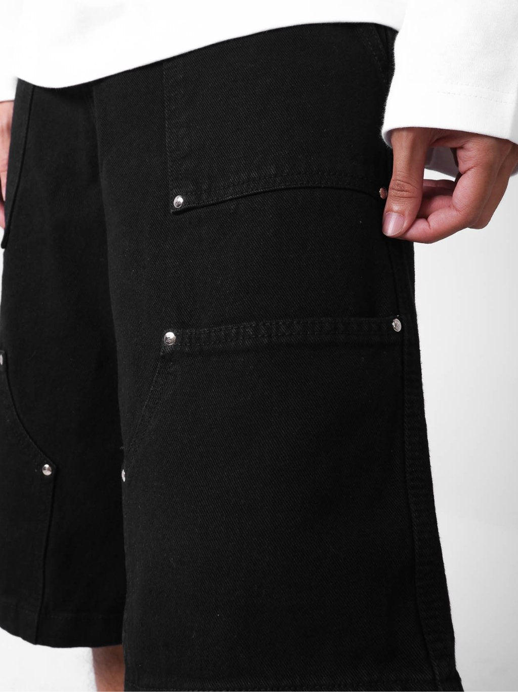 Double Knee Jorts - Jet Black