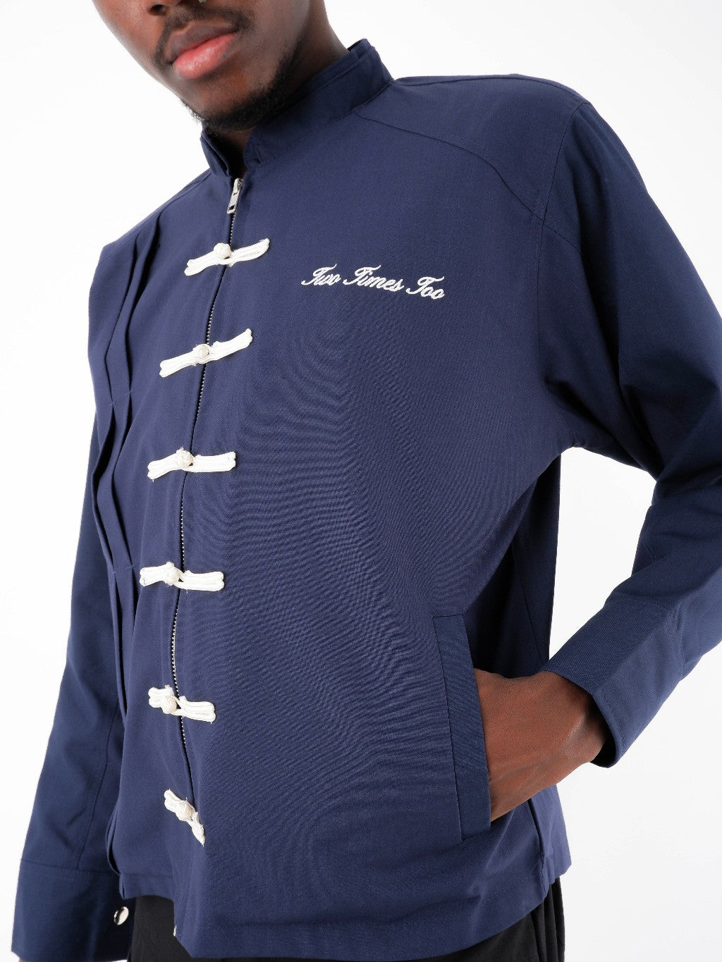 Chinese Jacket - Navy / Cream