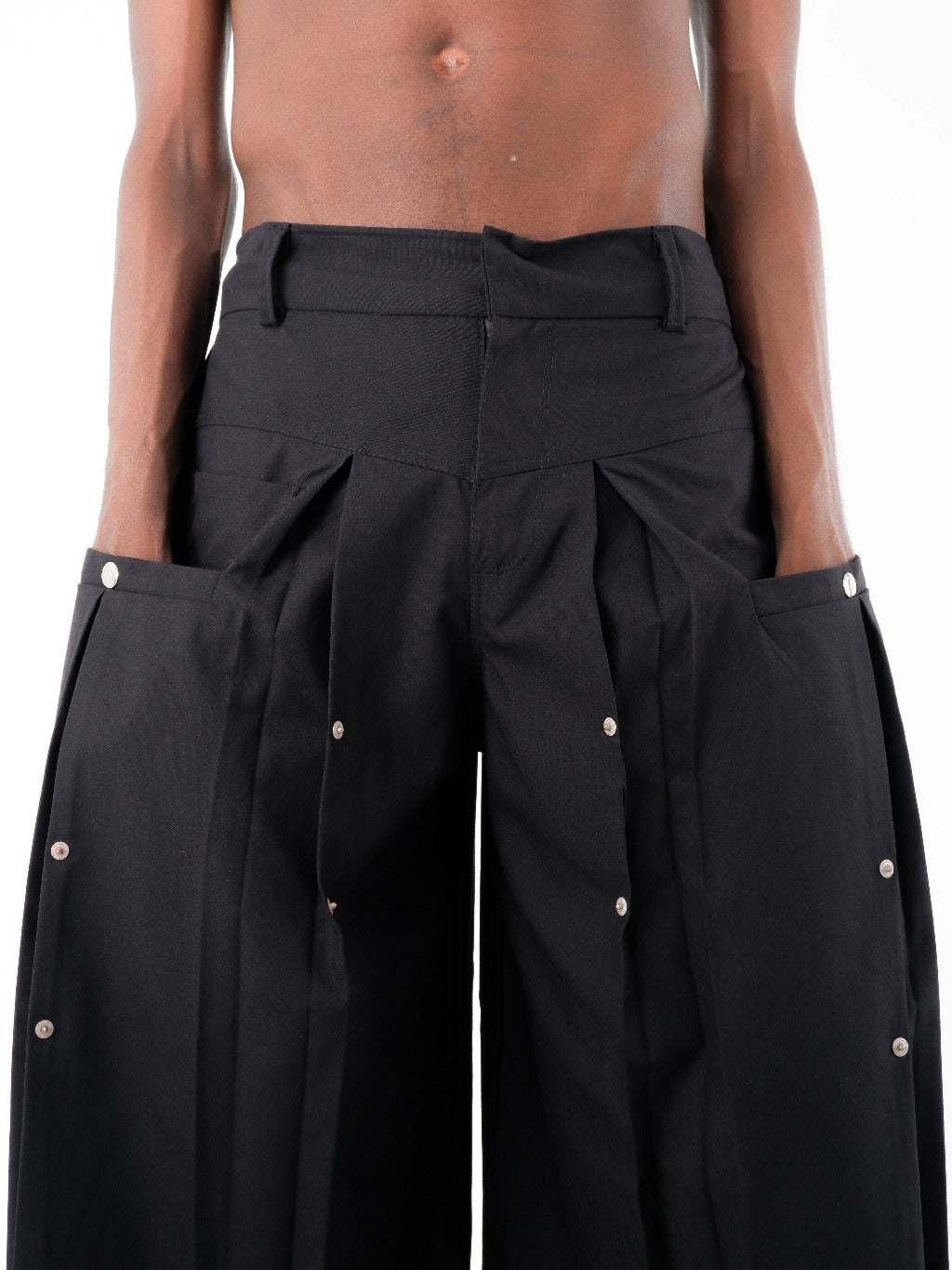 Double Pleated Trousers - Jet Black