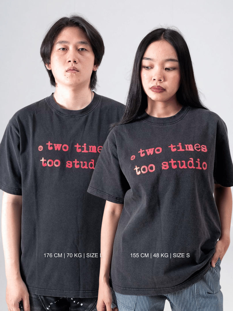 Logo Tee - Aged Black / Pink