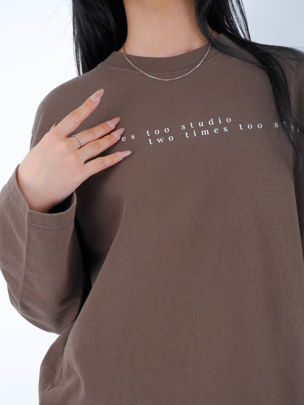Double Logo Tee - Coffee