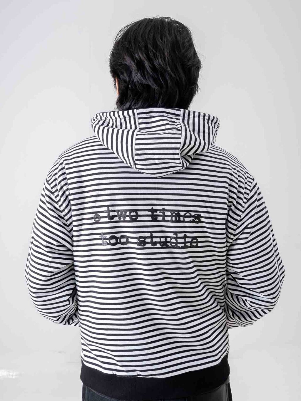 Reversible Stripe Zip Hoodie