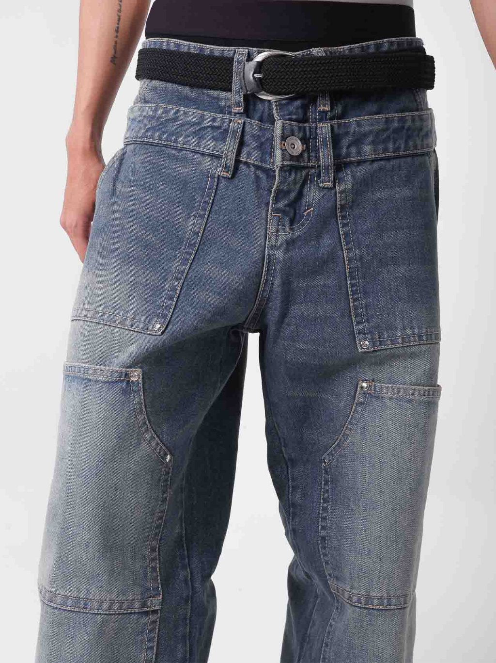 Double Knee Ghost Denim - Vintage blue
