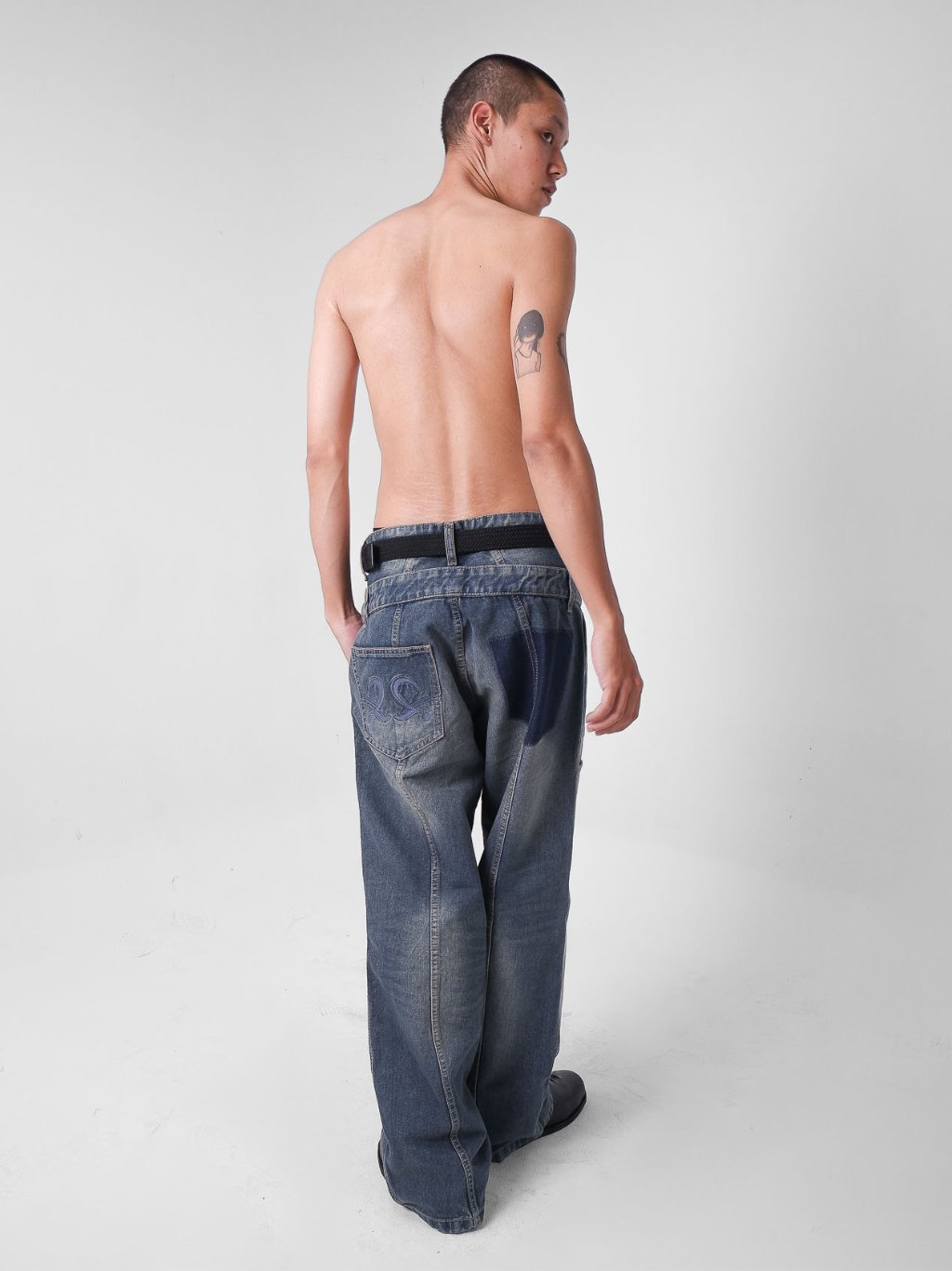 Double Knee Ghost Denim - Vintage blue