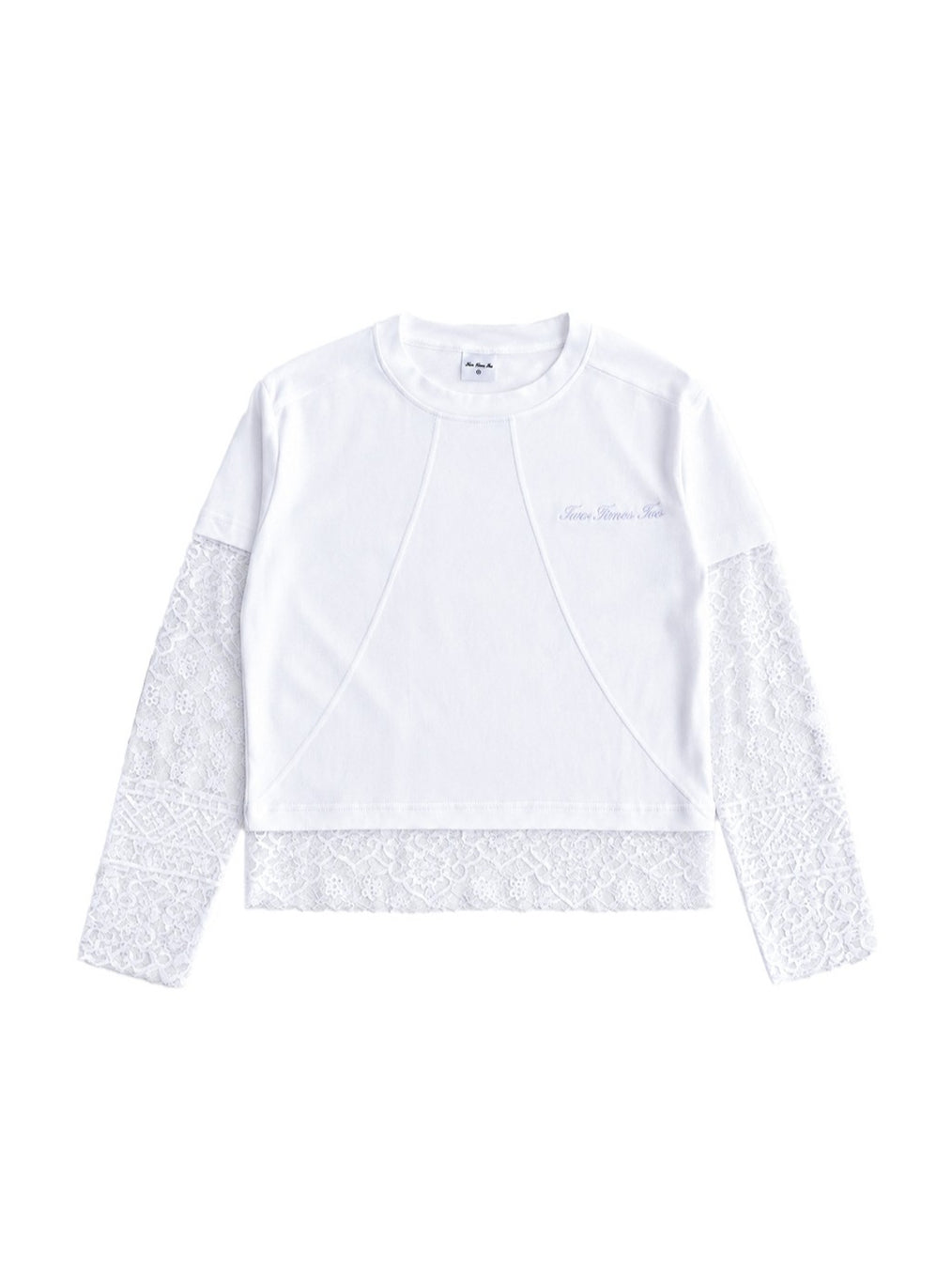 Double Layered Lace Tee -  White