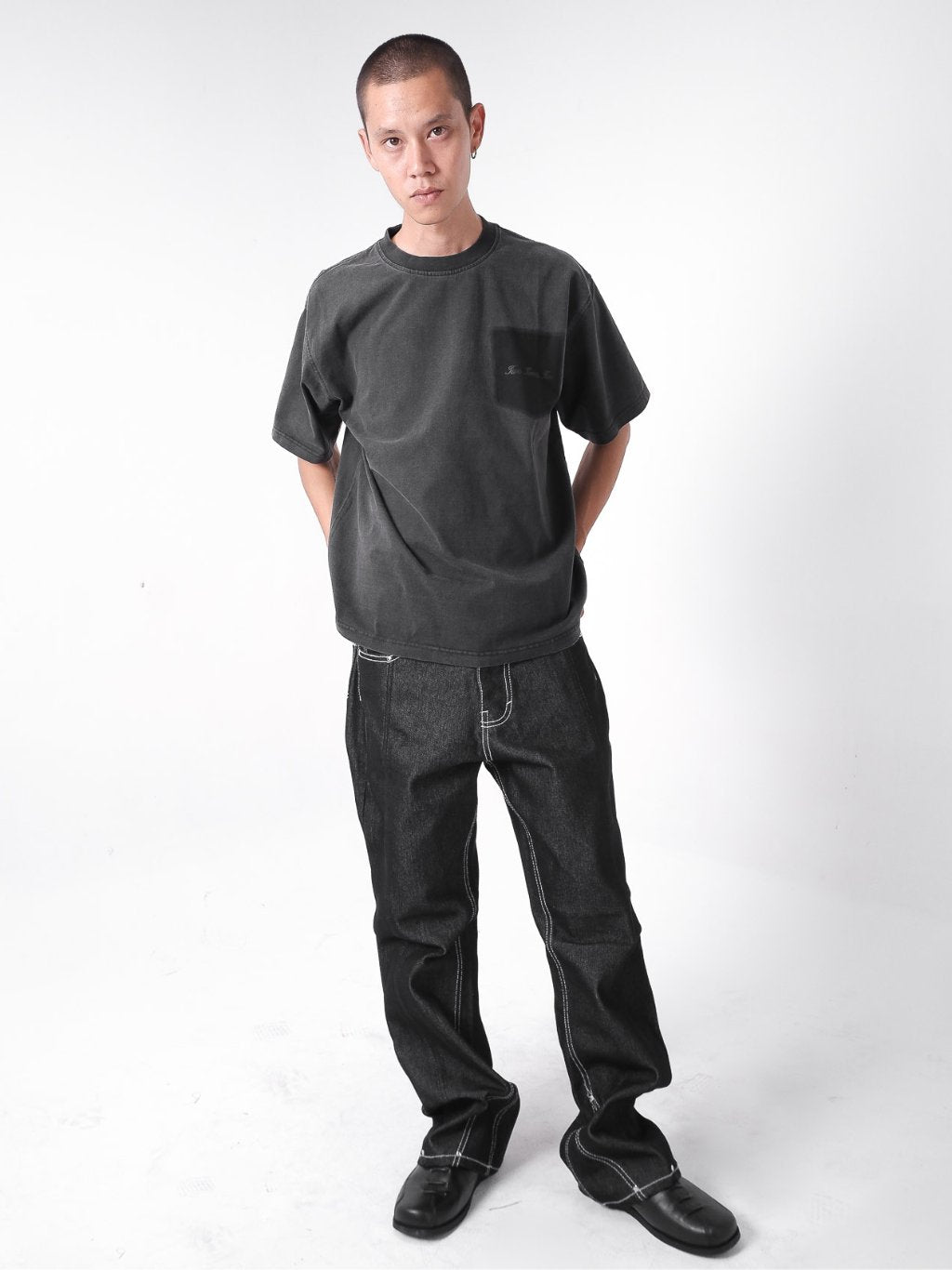 Ghost Pocket Tee - Washed Black
