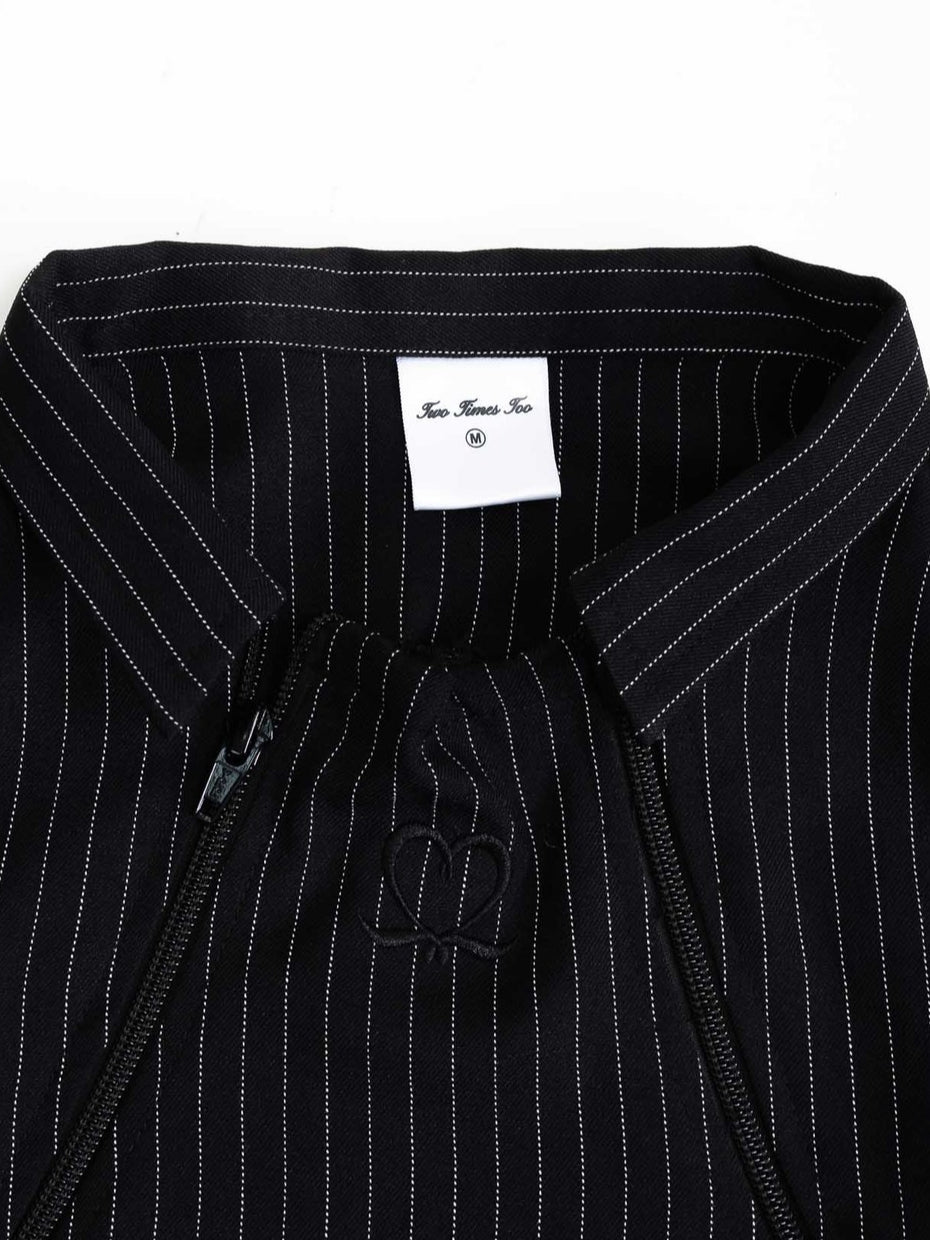Multi Zip Top Stripe - Black