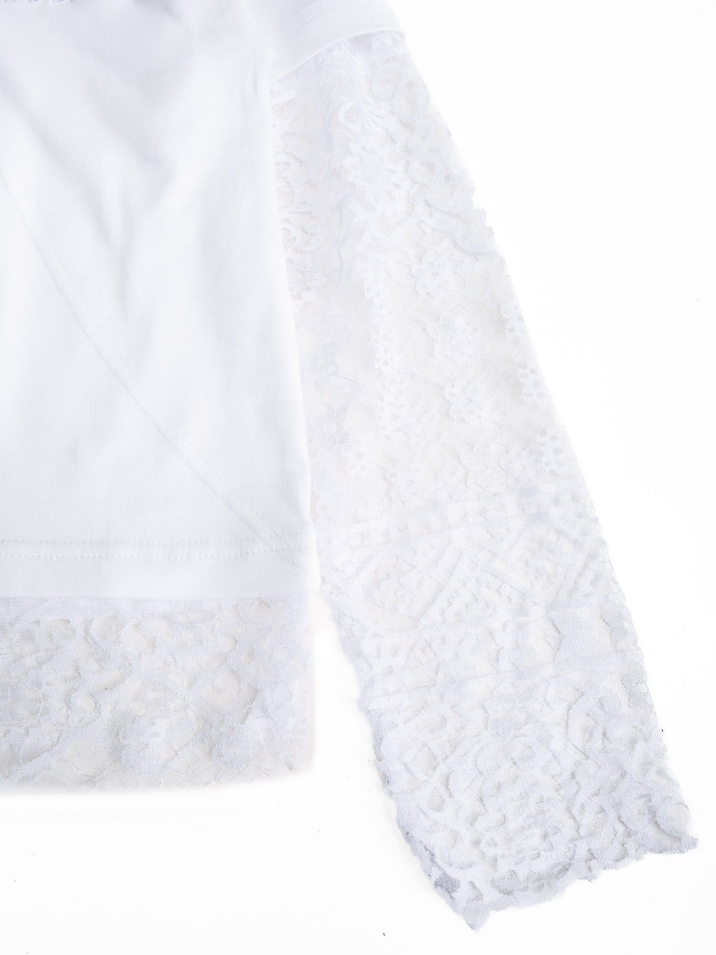 Double Layered Lace Tee -  White
