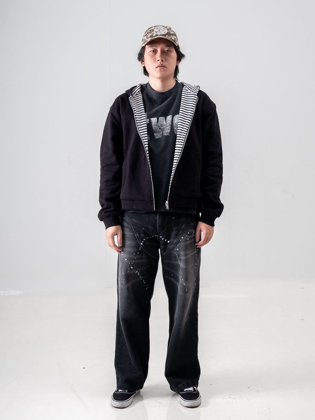 Reversible Stripe Zip Hoodie
