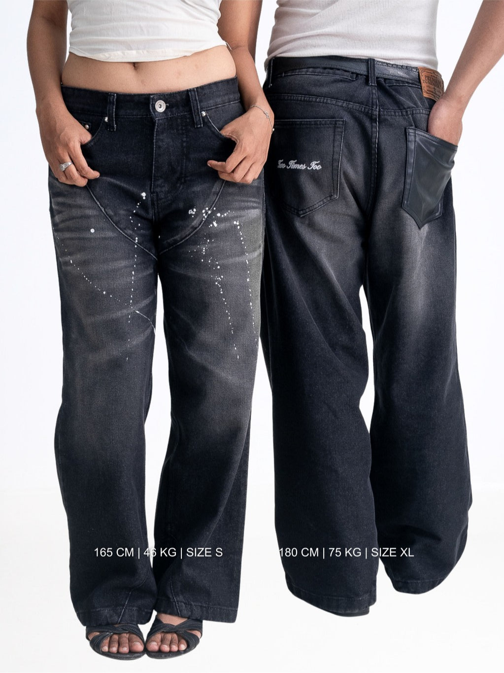 Splattered Cowboy Denim - Washed Black