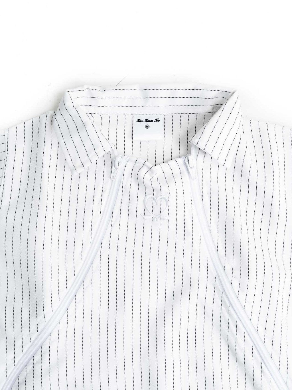 Multi Zip Top Stripe - White