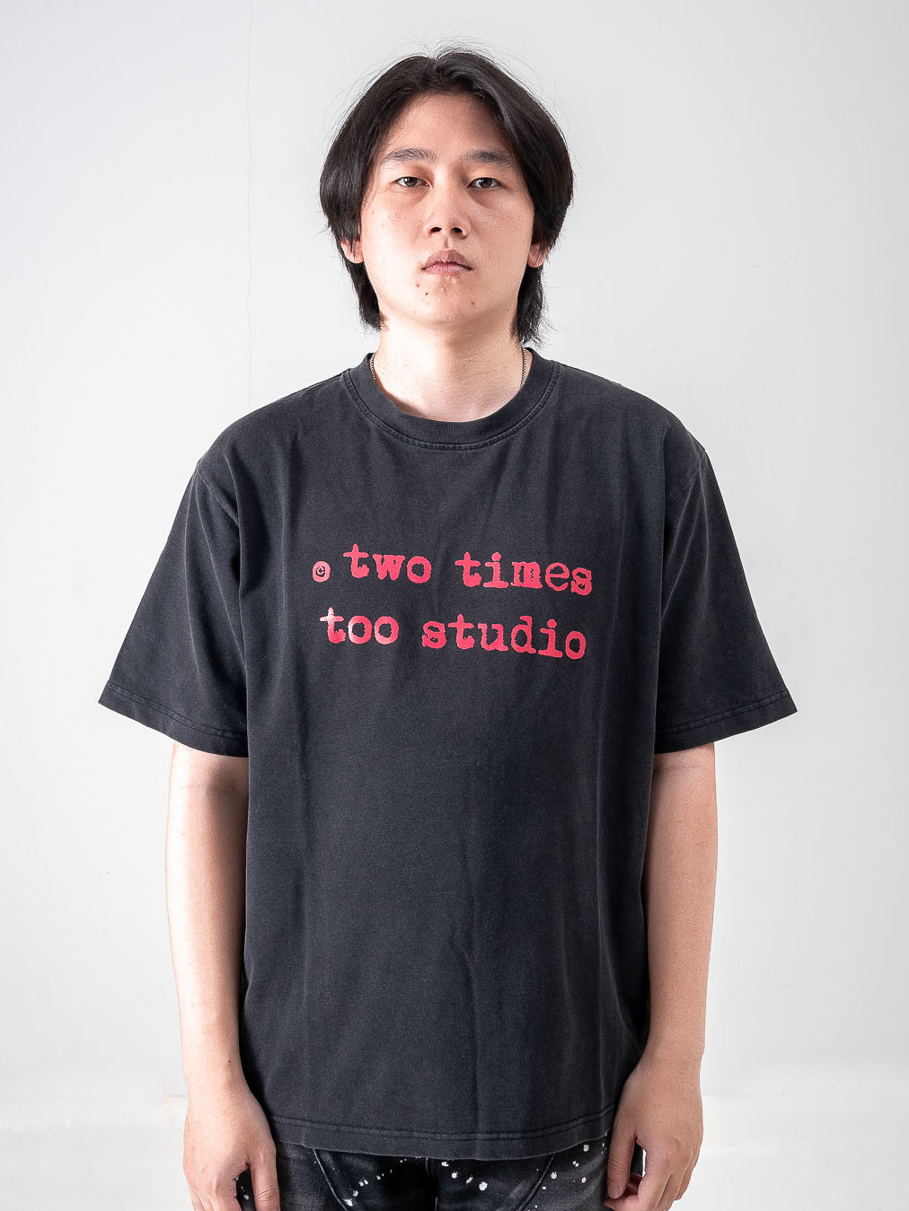 Logo Tee - Aged Black / Pink
