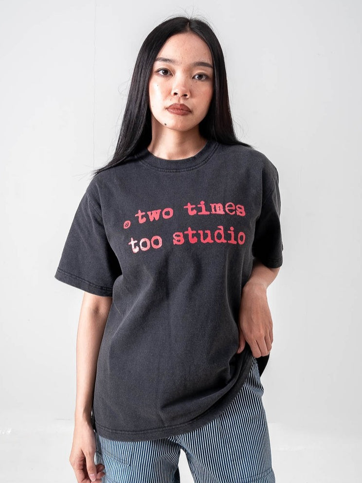 Logo Tee - Aged Black / Pink