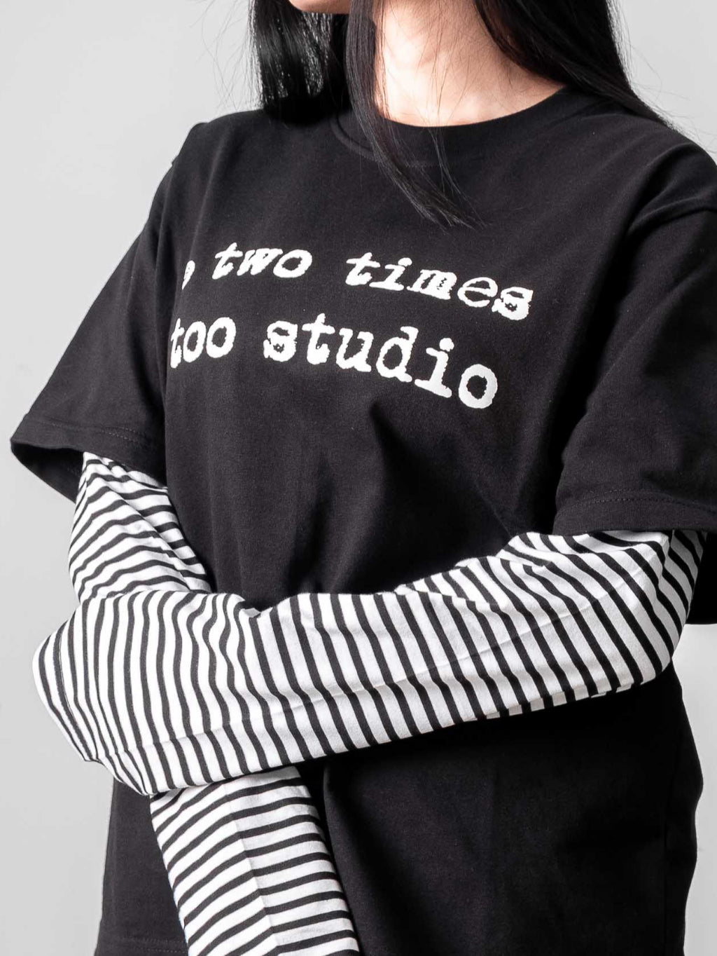 Double Layered Logo Tee - Stripes