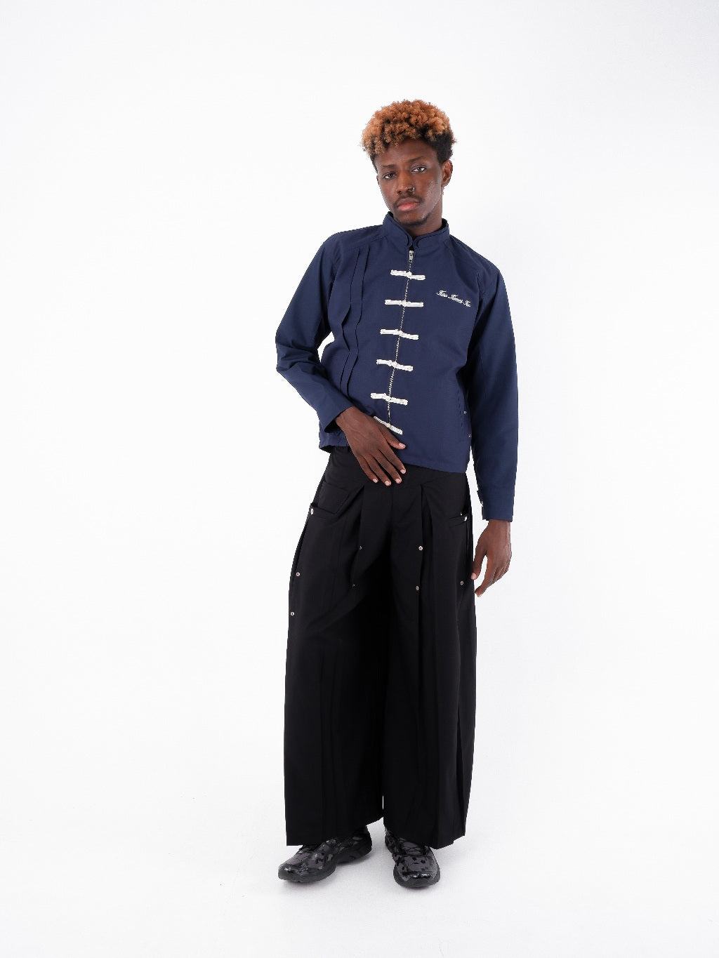 Chinese Jacket - Navy / Cream