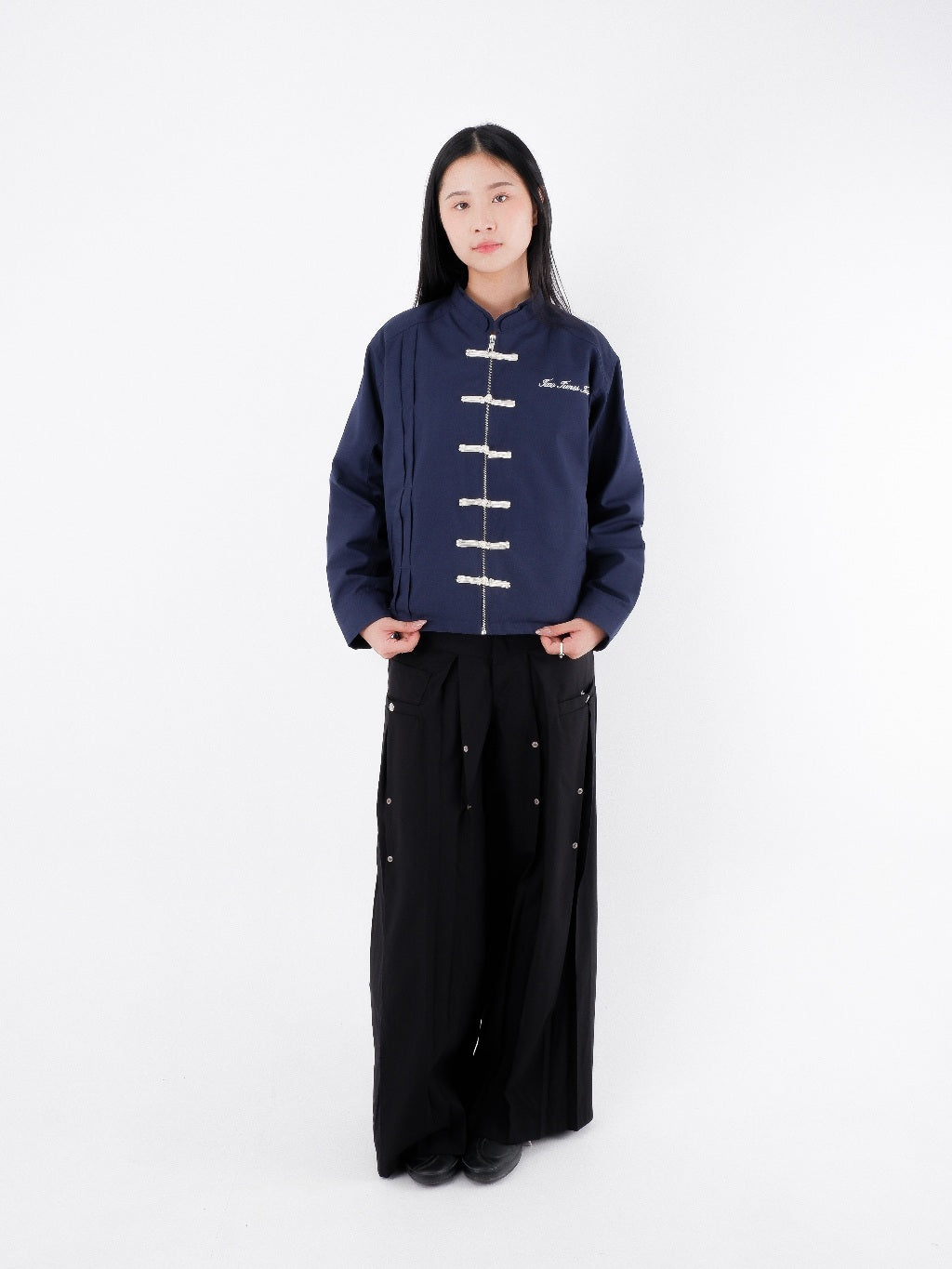 Chinese Jacket - Navy / Cream