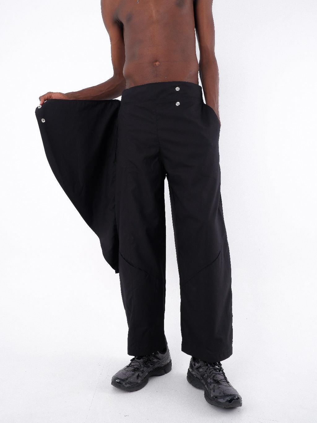 Detachable Layered Trousers - Jet Black