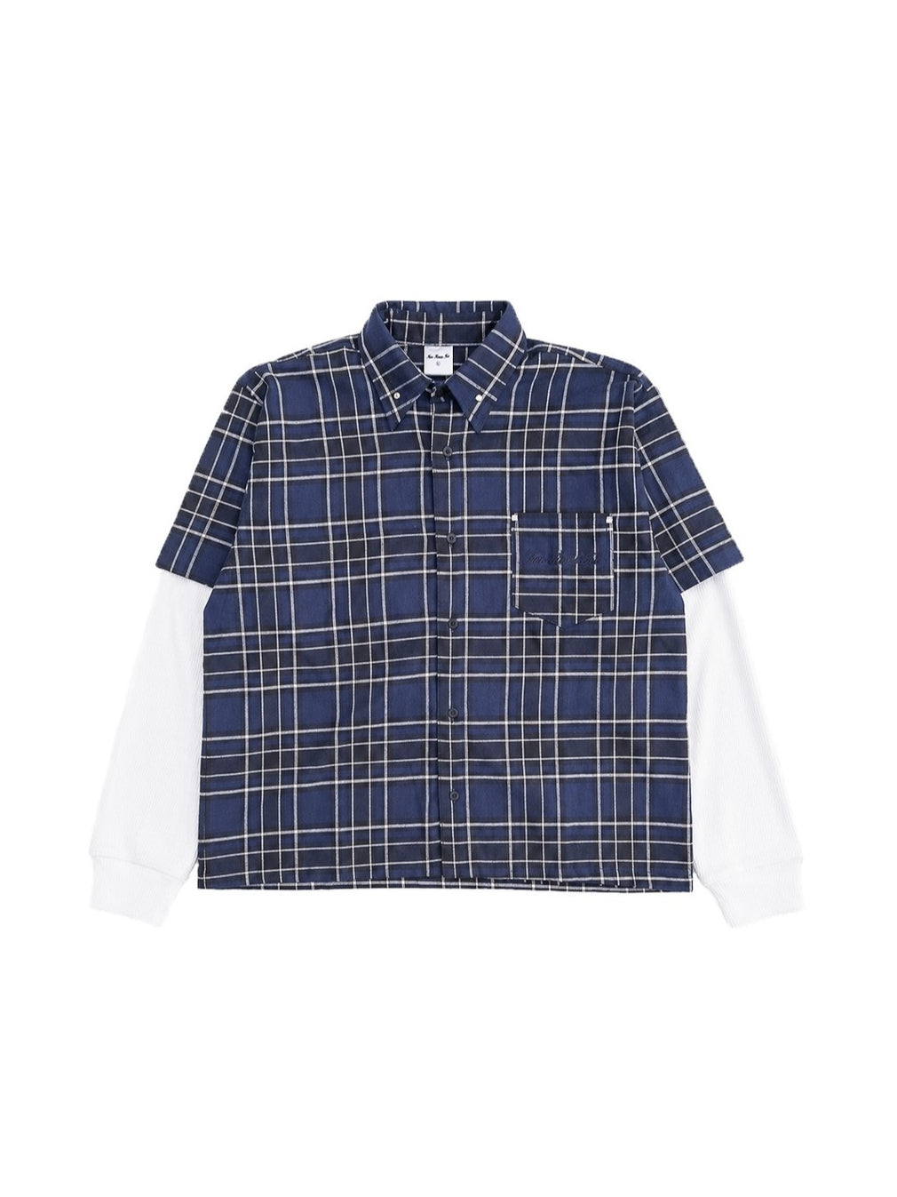 Blue Plaid Double Layered Shirt