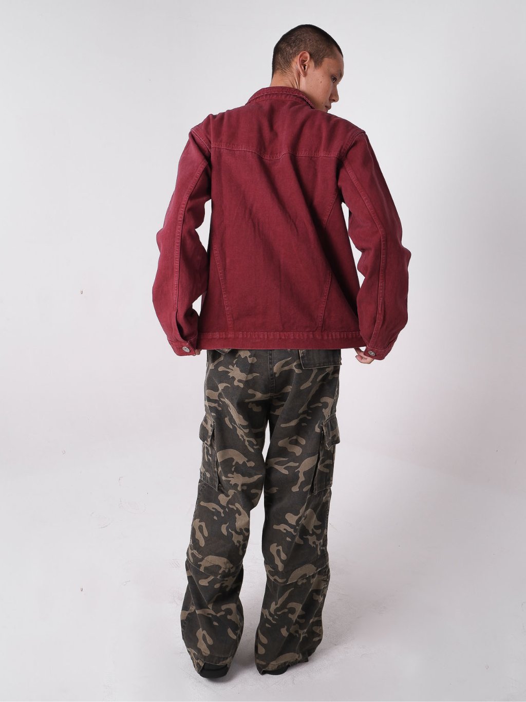 Panel Chore Jacket - Maroon
