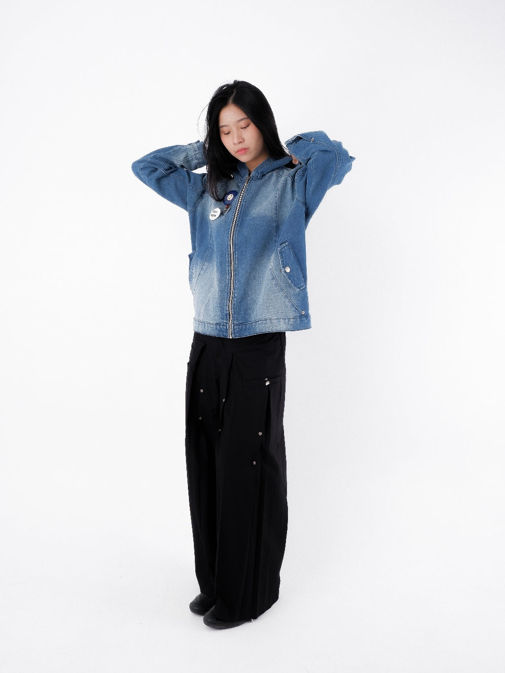 Denim Active Jacket - Washed Blue