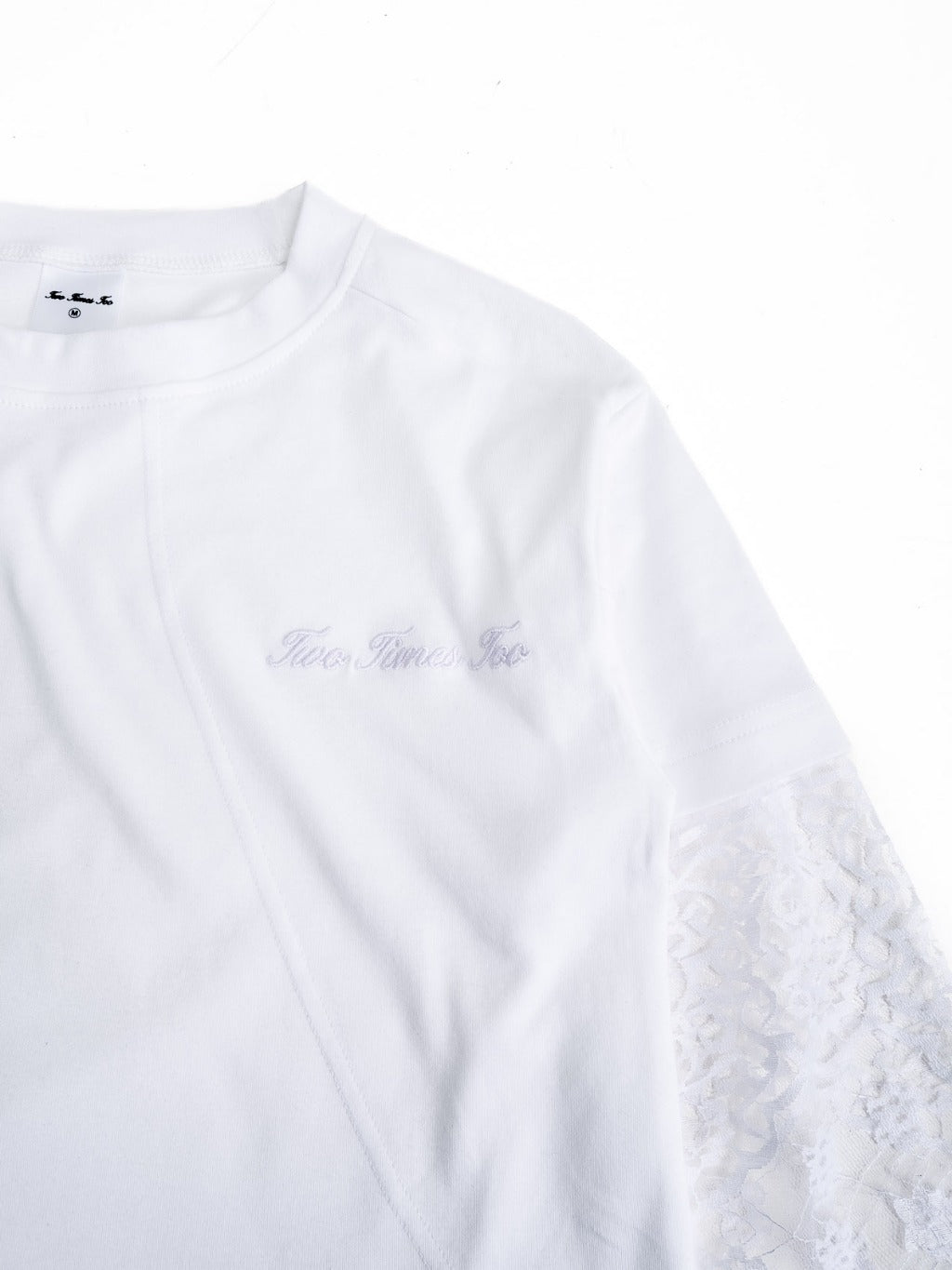 Double Layered Lace Tee -  White