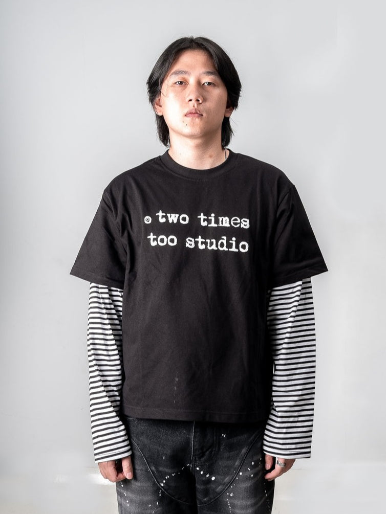 Double Layered Logo Tee - Stripes