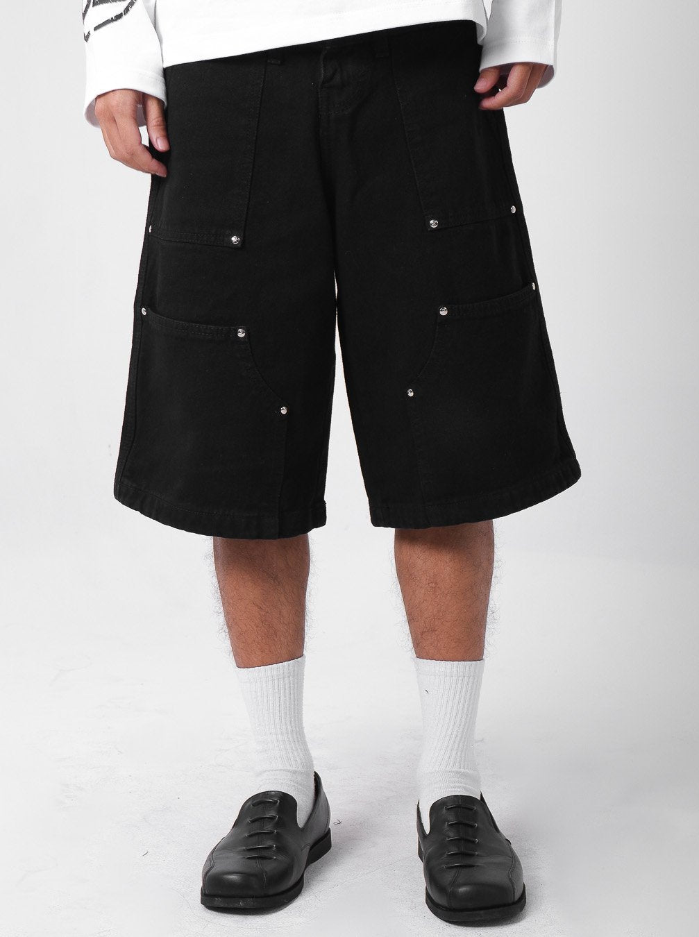 Double Knee Jorts - Jet Black