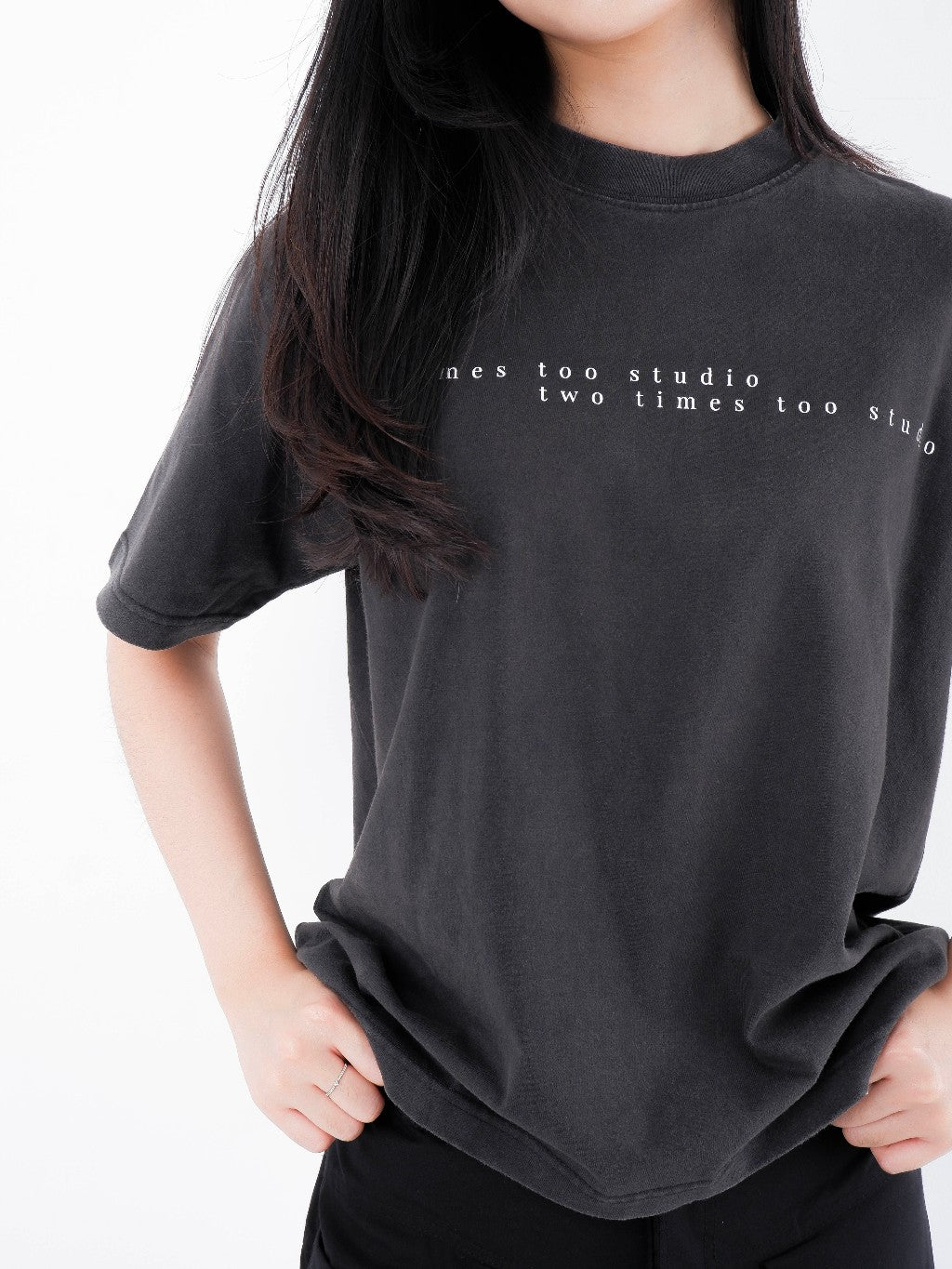 Double Logo Tee - Aged Black