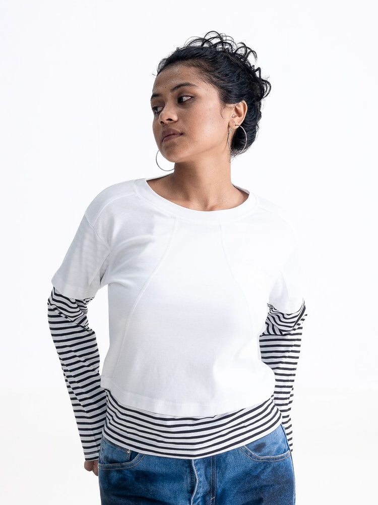 Double Layered Stripe Tee