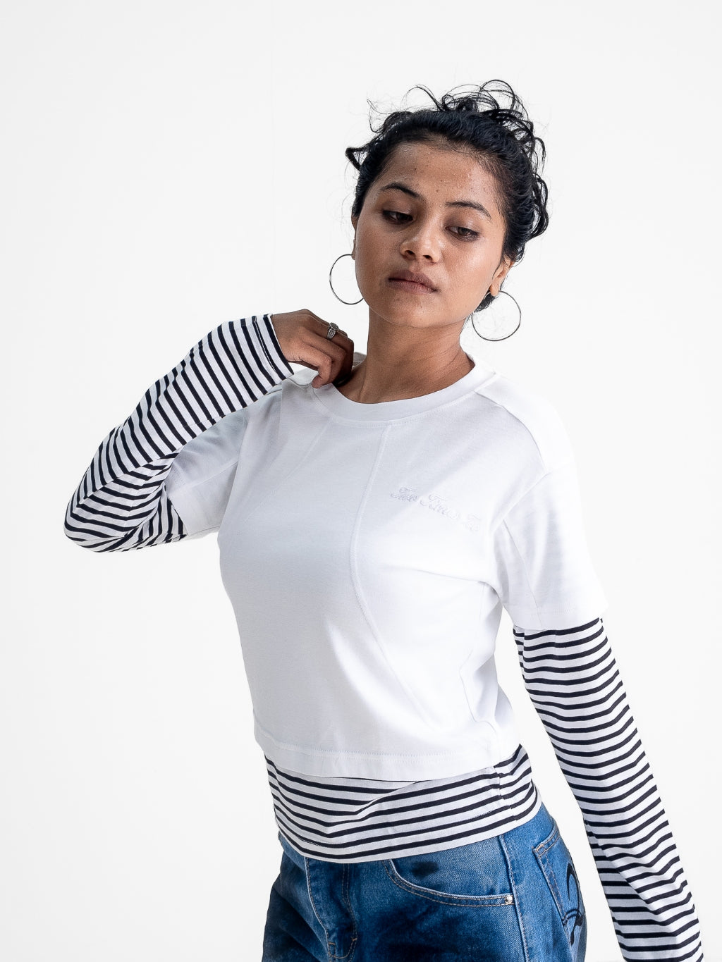 Double Layered Stripe Tee