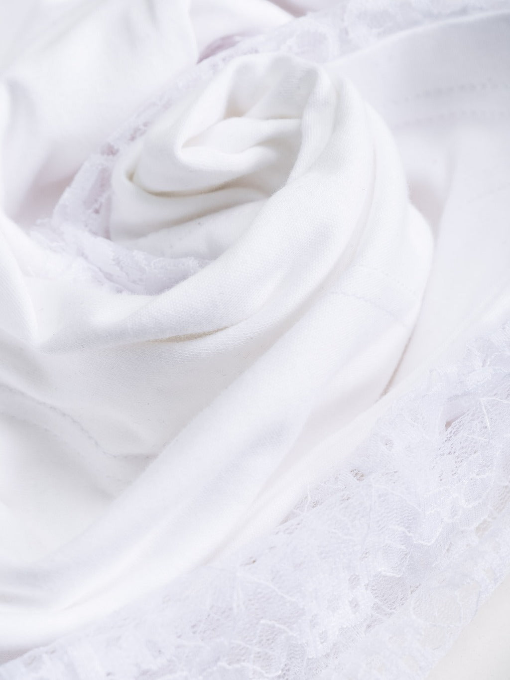 Double Layered Lace Tee -  White