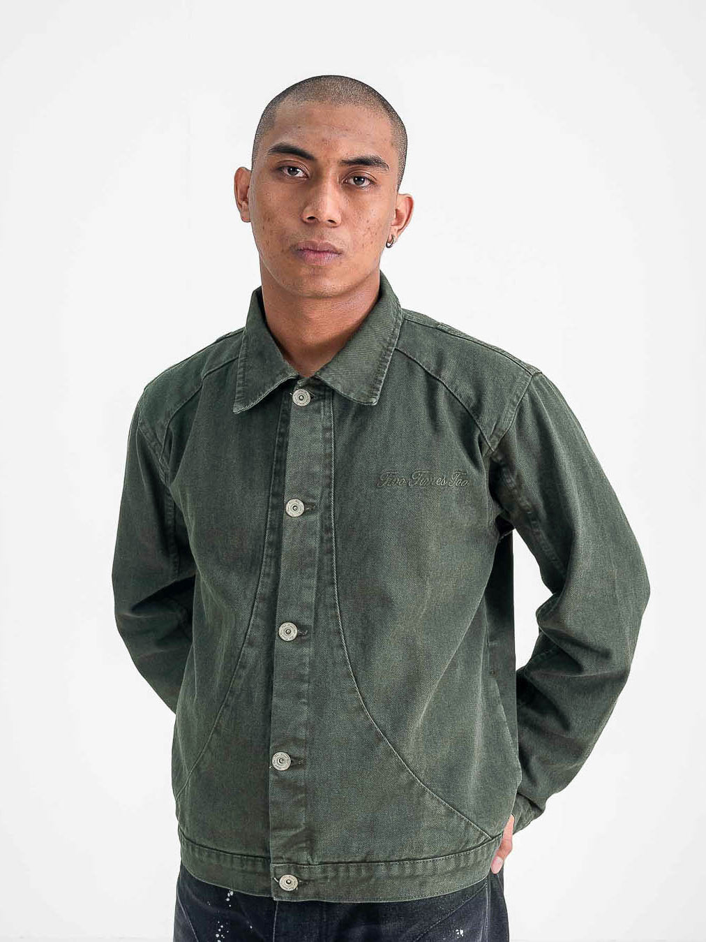 Arc Denim Jacket - Green Army