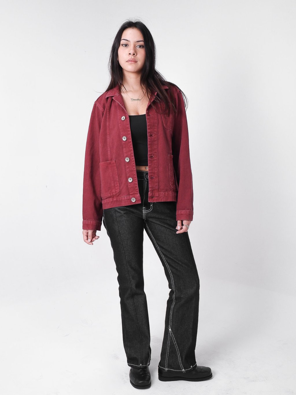 Panel Chore Jacket - Maroon
