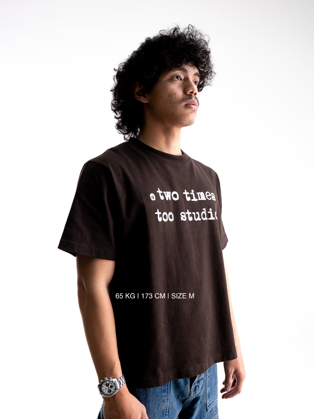 Logo Tee - Dark Brown/White