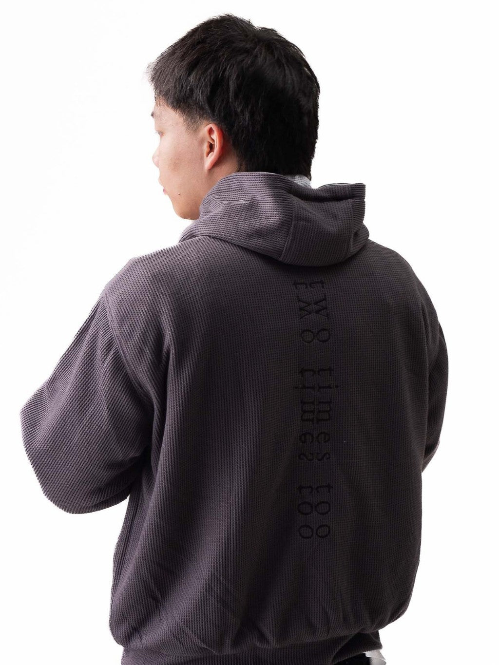 Reversible Waffle Hoodie - Ash purple/Ash teal